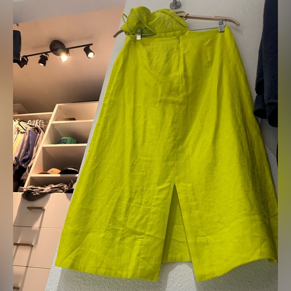 NWT -farm rio mosteria midi dress lime green size M linen blend - Picture 11 of 11